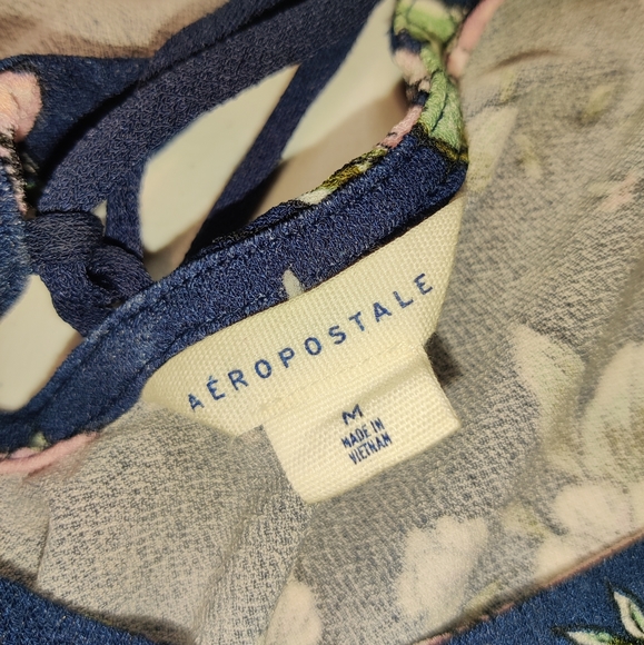 Aeropostale Navy Blue Floral Mini Dress Size Medium - Picture 4 of 4